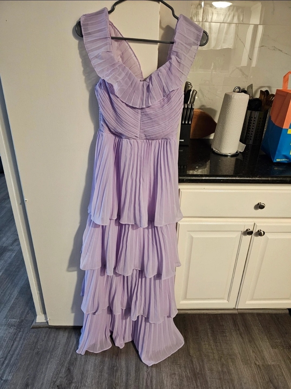 Lilac Ruffled Tiered Maxi Dress - Women
